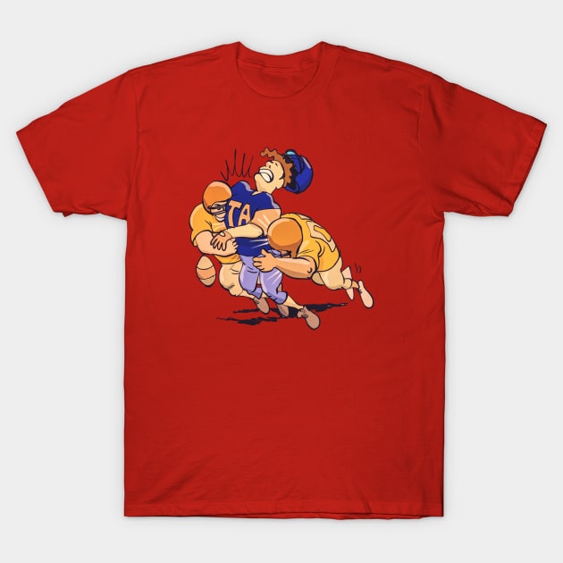 Football Game Tackle T-Shirt by koolteas